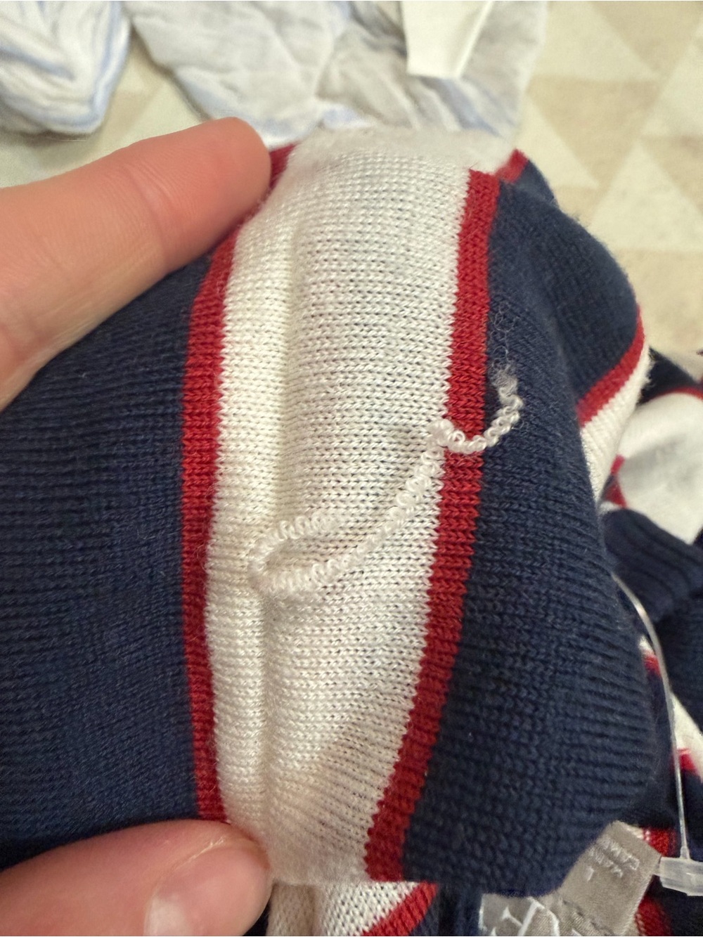 J crew navy stripe Sweater-polo in striped merino wool - Picture 6 of 6